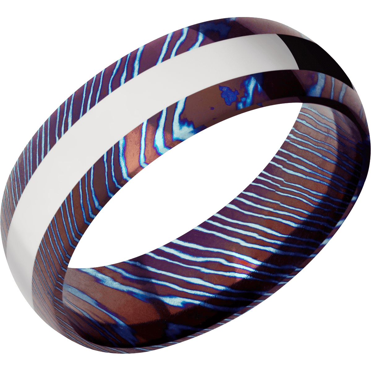 Titanium Damascus + Polish Finish