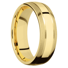 14K Yellow Gold + Polish , Sand Finish