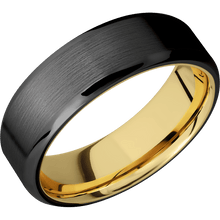 Zirconium + Satin , Polish Finish + 14K Yellow Gold