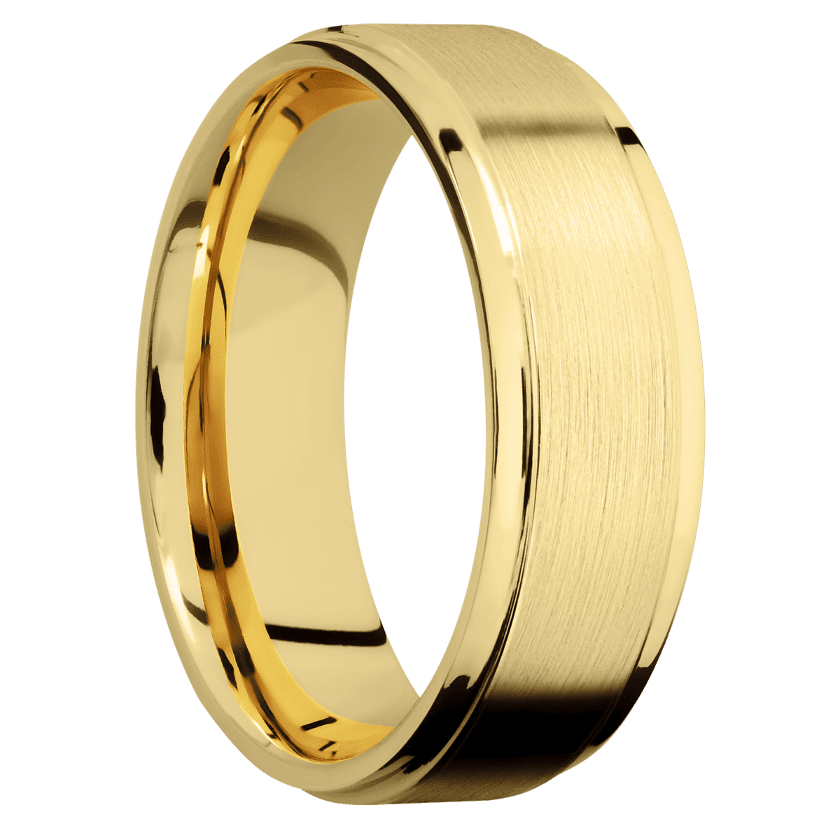 10K Yellow Gold + Satin , Polish Finish