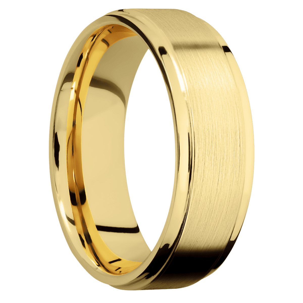 14K Yellow Gold + Satin , Polish Finish
