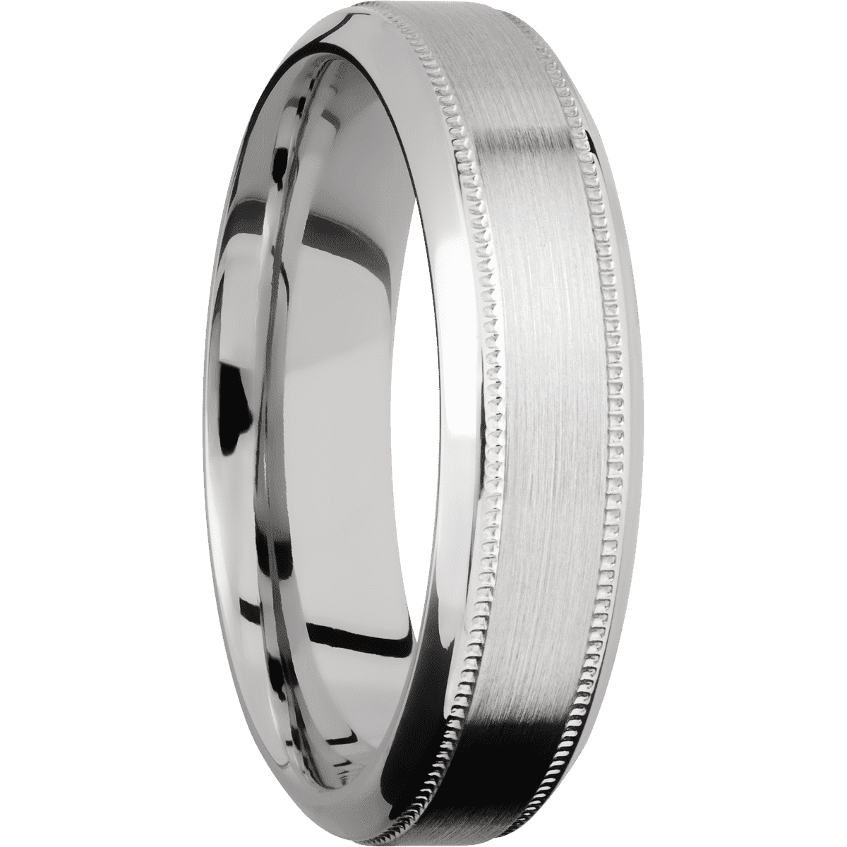 10K White Gold + Satin , Polish Finish