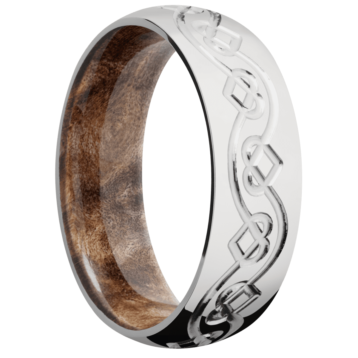 Cobalt Chrome + Polish Finish + Maple Burl