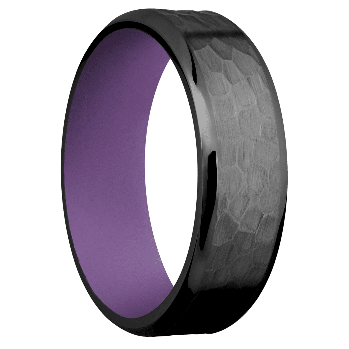 Zirconium + Hammer , Polish Finish + Wild Purple