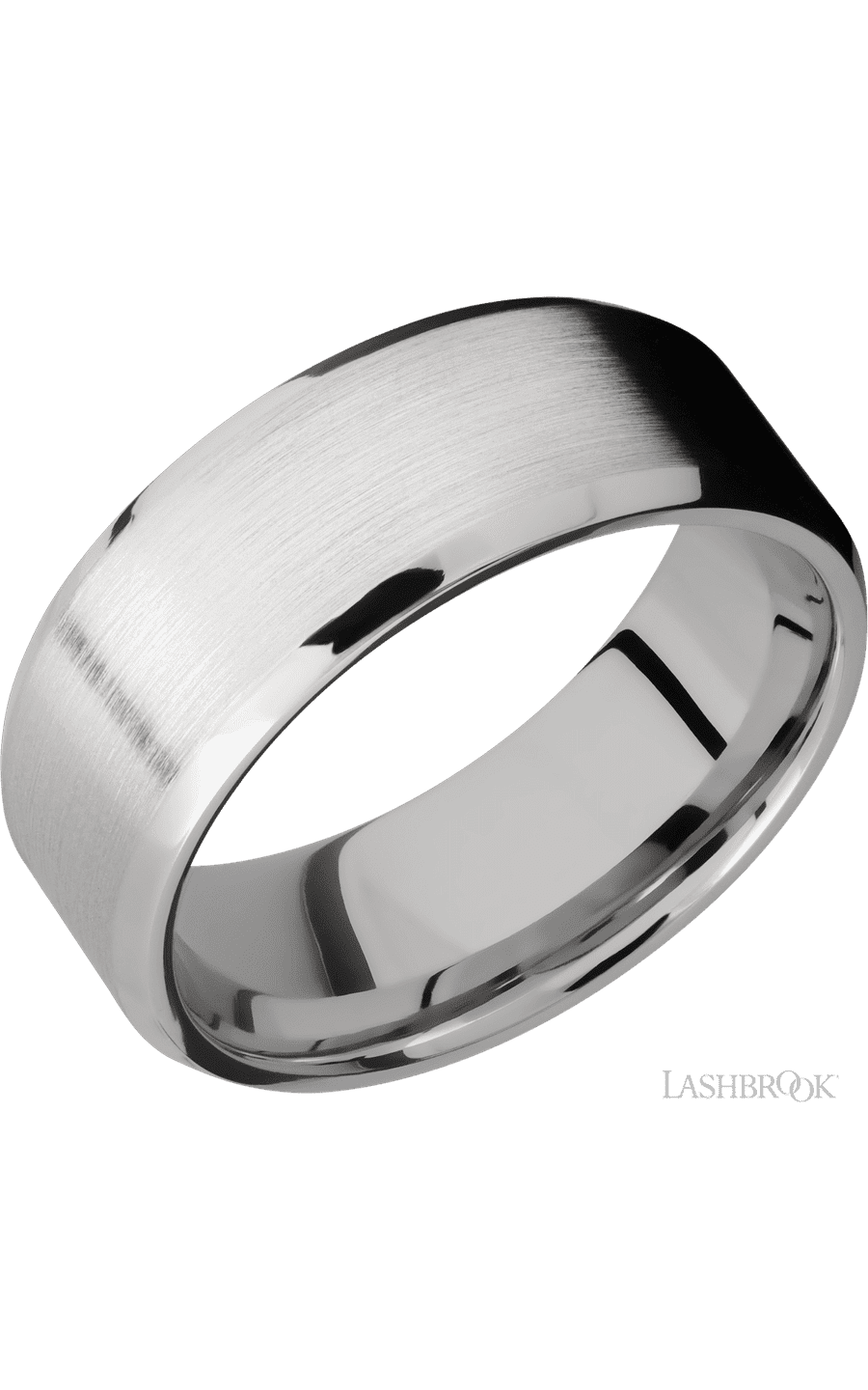 8 mm wide Beveled Cobalt Chrome band.