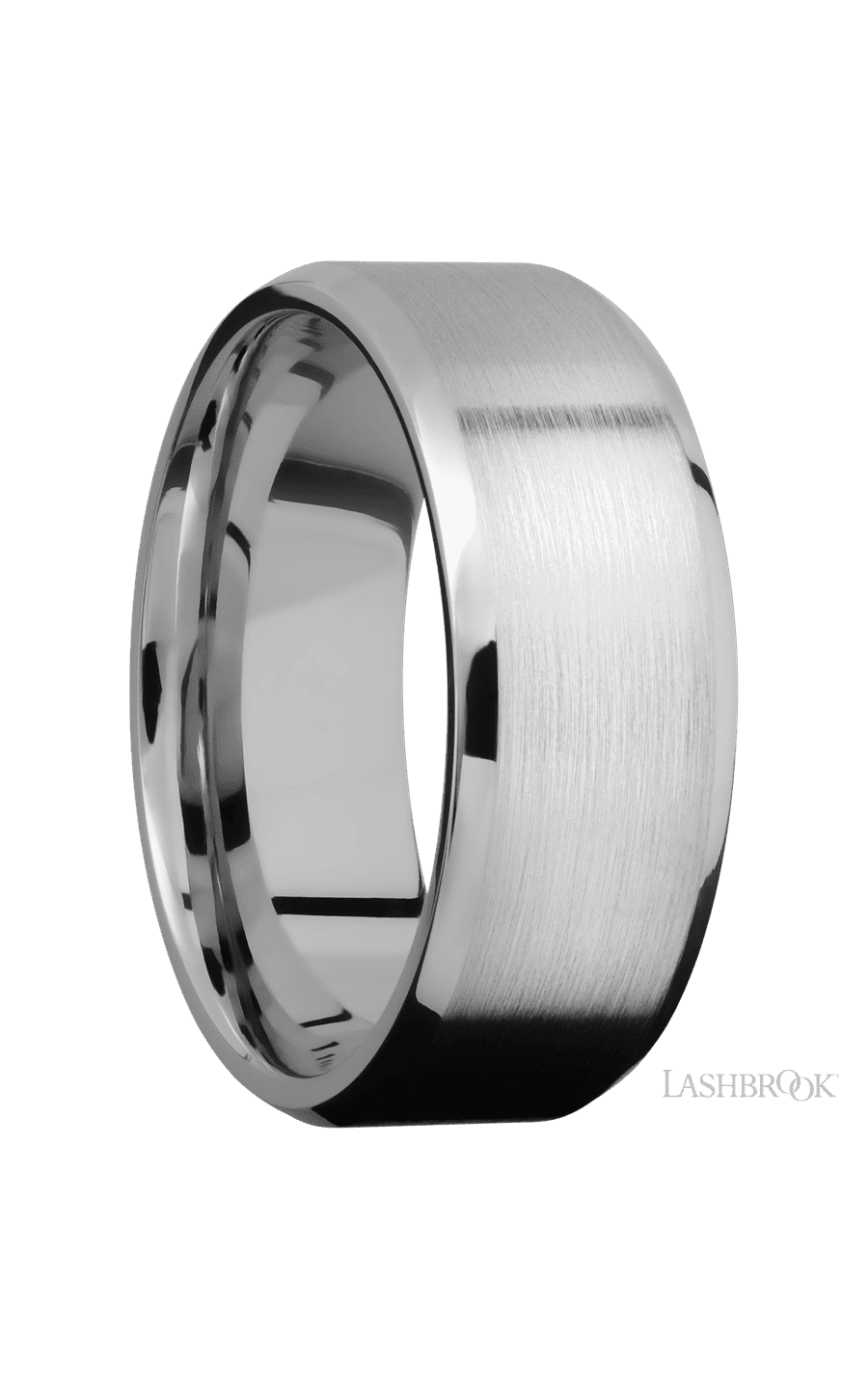 8 mm wide Beveled Cobalt Chrome band.