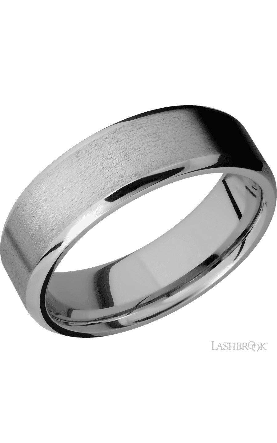 7 mm wide Beveled Titanium band.