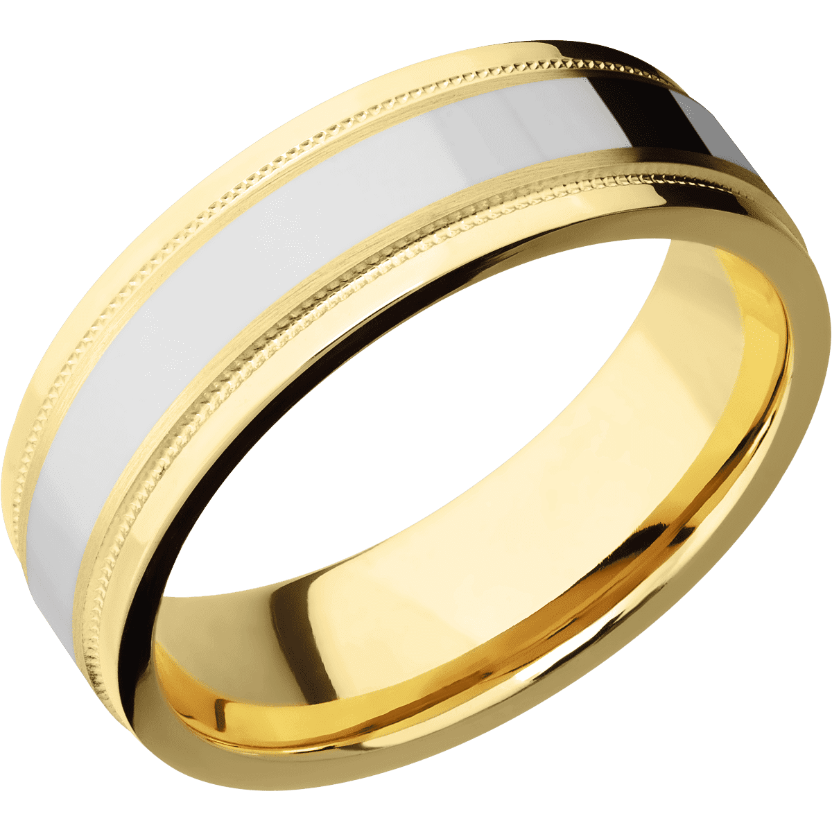 10K Yellow Gold + Satin , Polish Finish