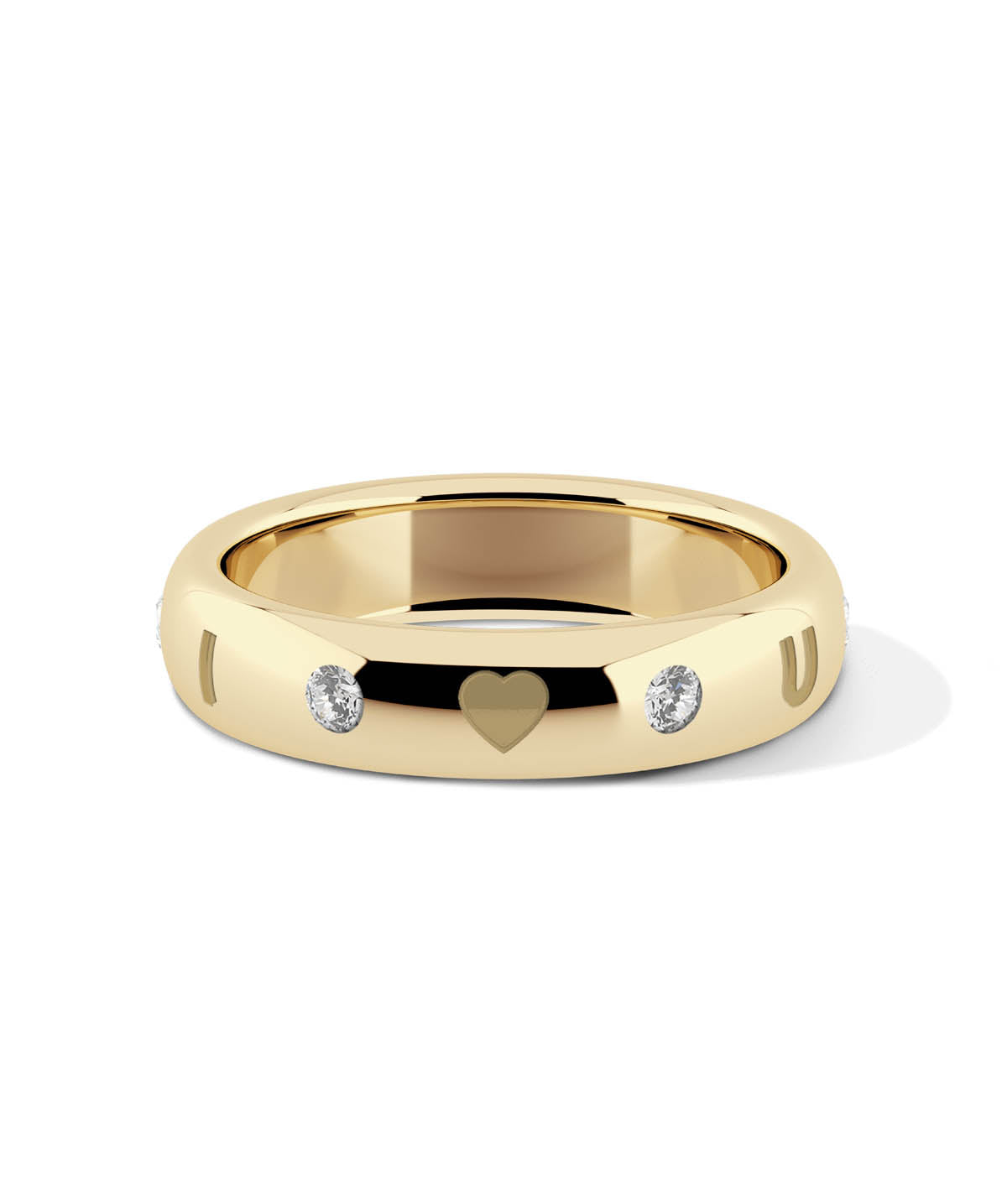 14K Yellow Gold Diamond Accented Milestone Band