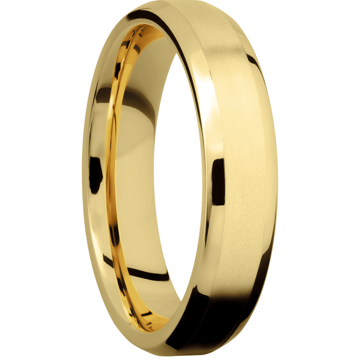 14K Yellow Gold + Bead , Polish Finish