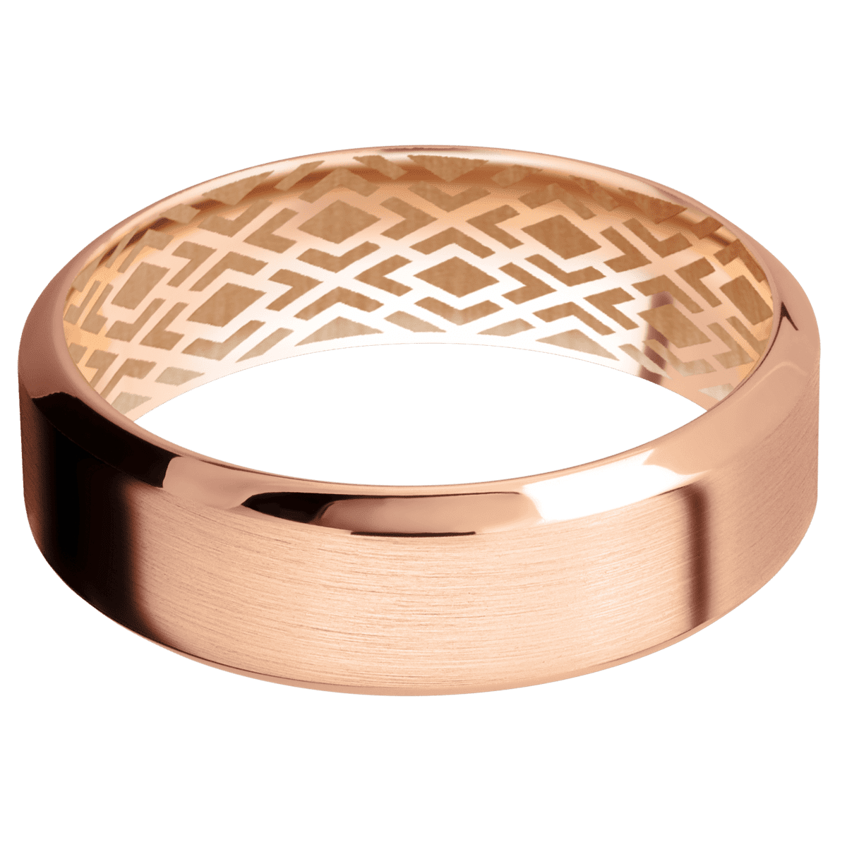 14K Rose Gold + Satin , Polish Finish