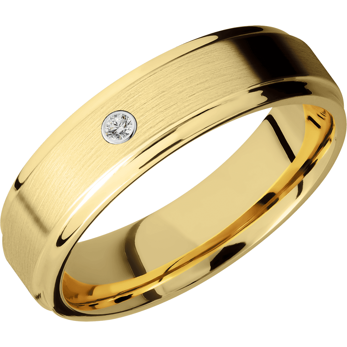 14K Yellow Gold + Satin , Polish Finish