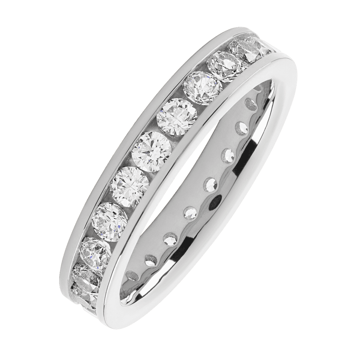 14K White Gold band with 23 Round Lab Grown Diamond having TCW-1.61