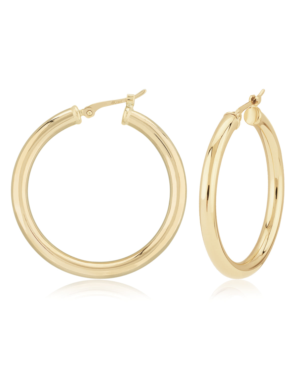 Sterling Silver Vermeil 3x30MM Tube Hoop Earrings