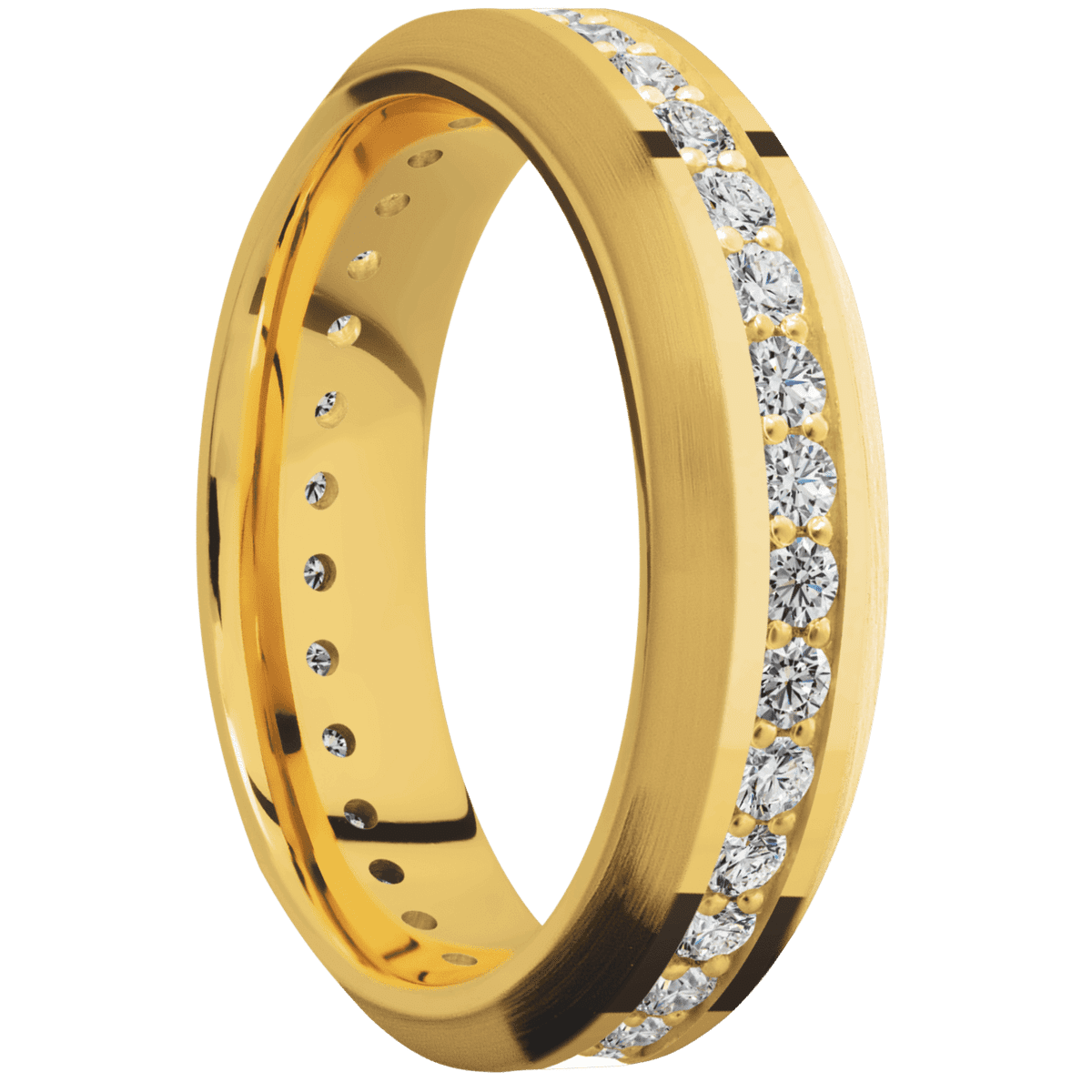 18K Yellow Gold + Polish , Satin Finish