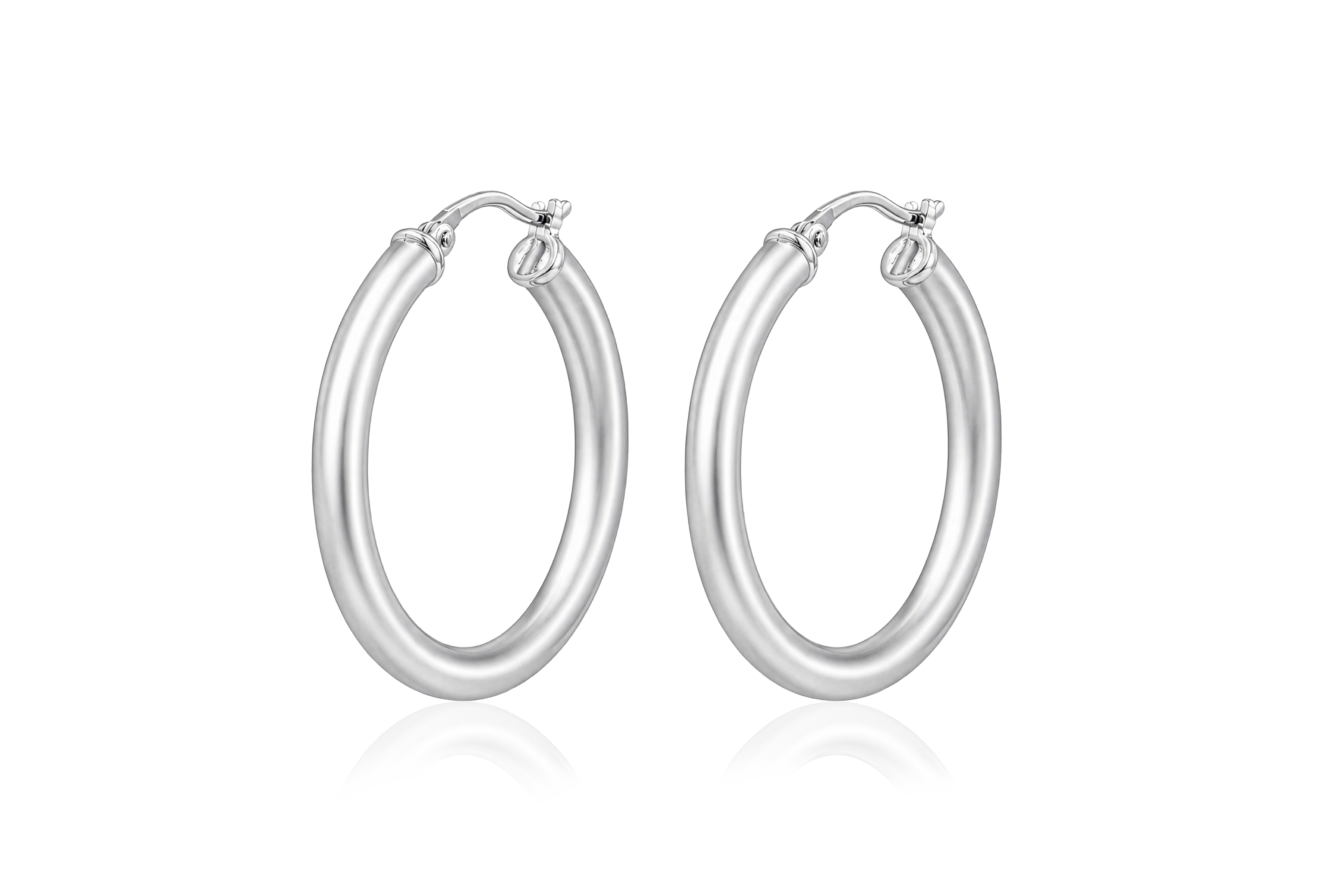 Sterling Silver 3x25MM Tube Hoop Earrings