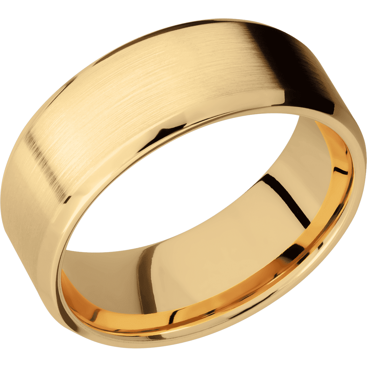 14K Yellow Gold + Satin , Polish Finish