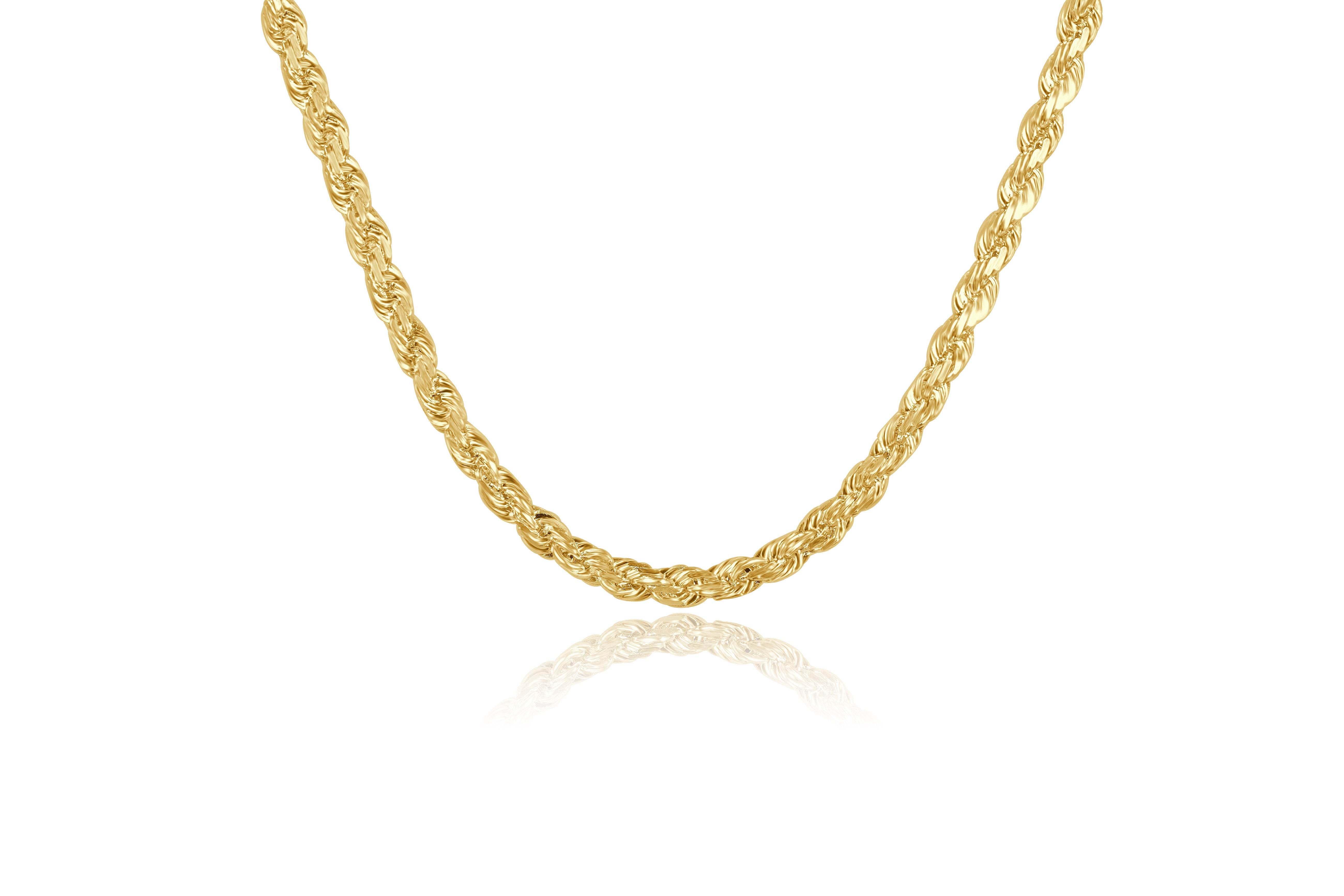 10K Yellow Gold 22 inch 2mm Solid Rope Chain
