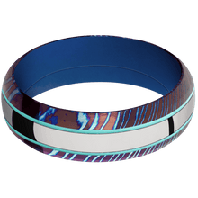 Titanium Damascus + Polish , Polish Finish + Royal Blue