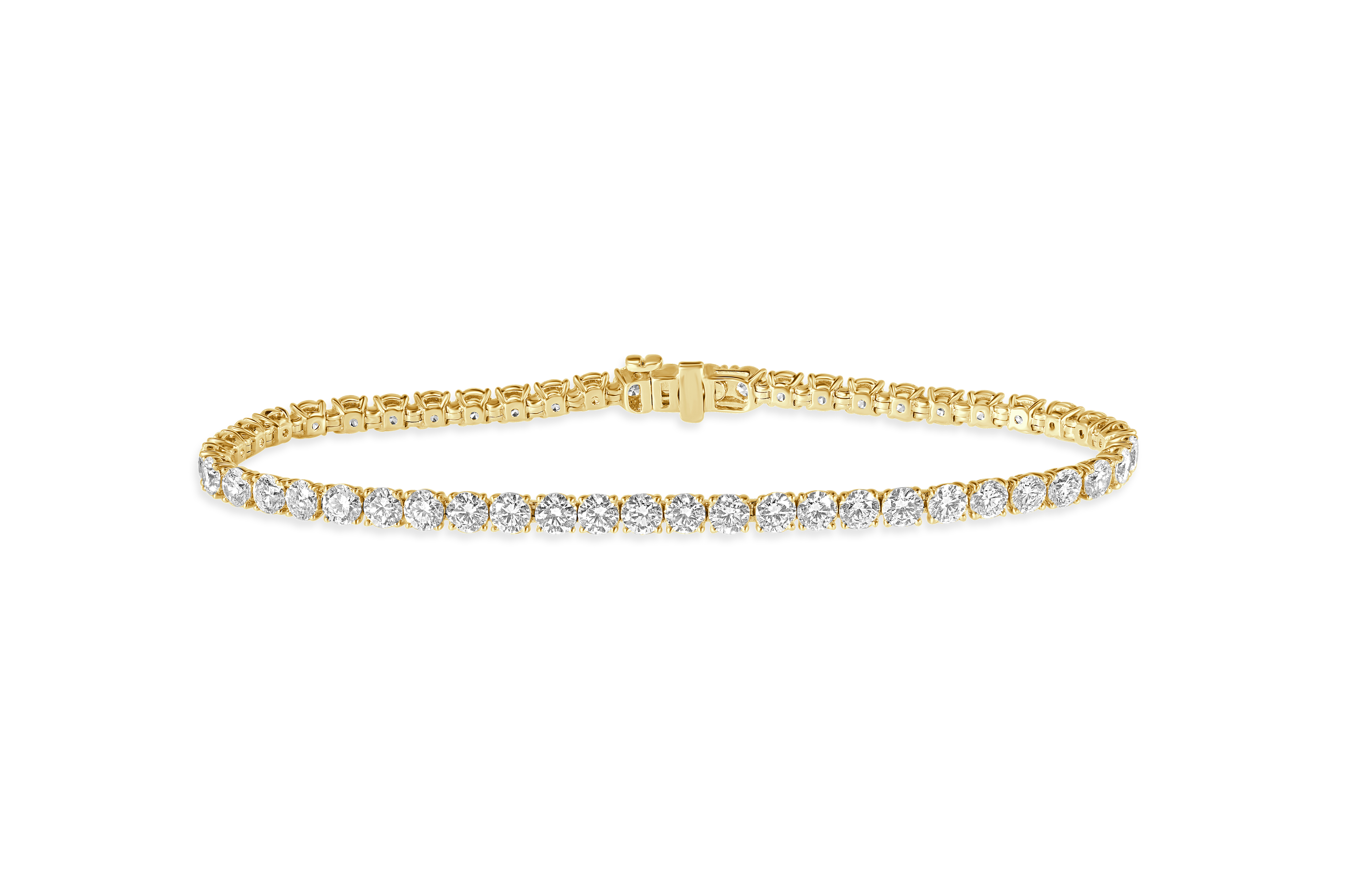 14K White and Yellow Gold Lab Grown Diamond Buttercup Tennis Bracelet