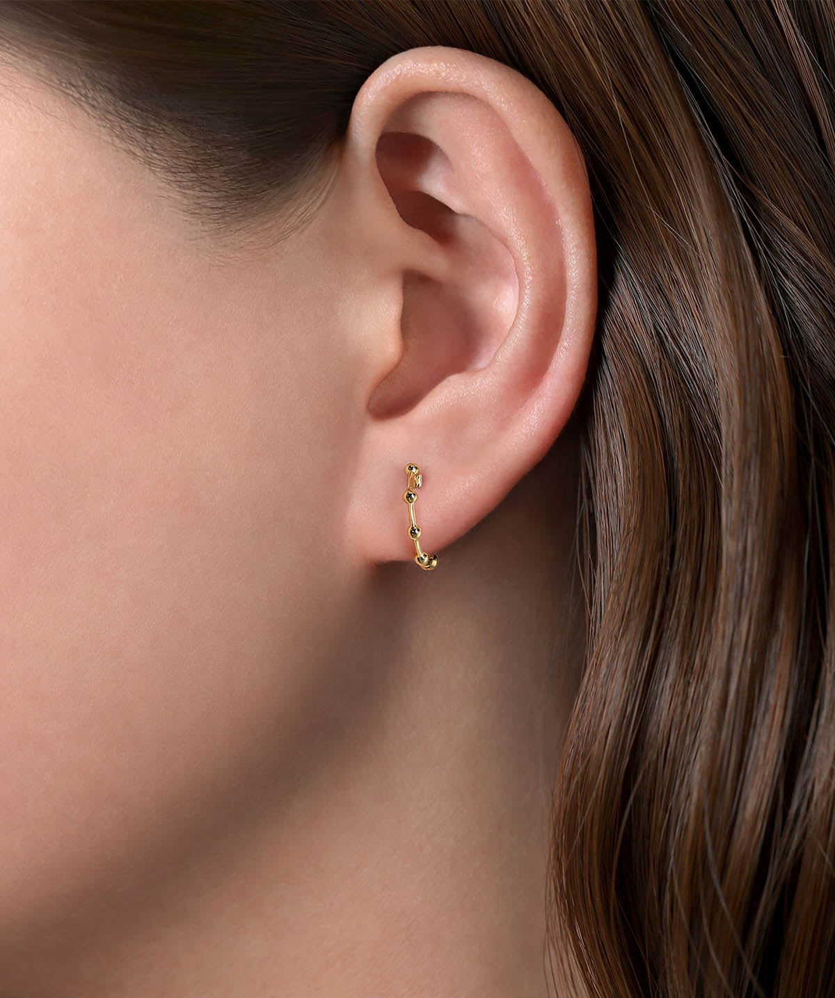 14K Yellow Gold Bujukan Station Huggie Earrings