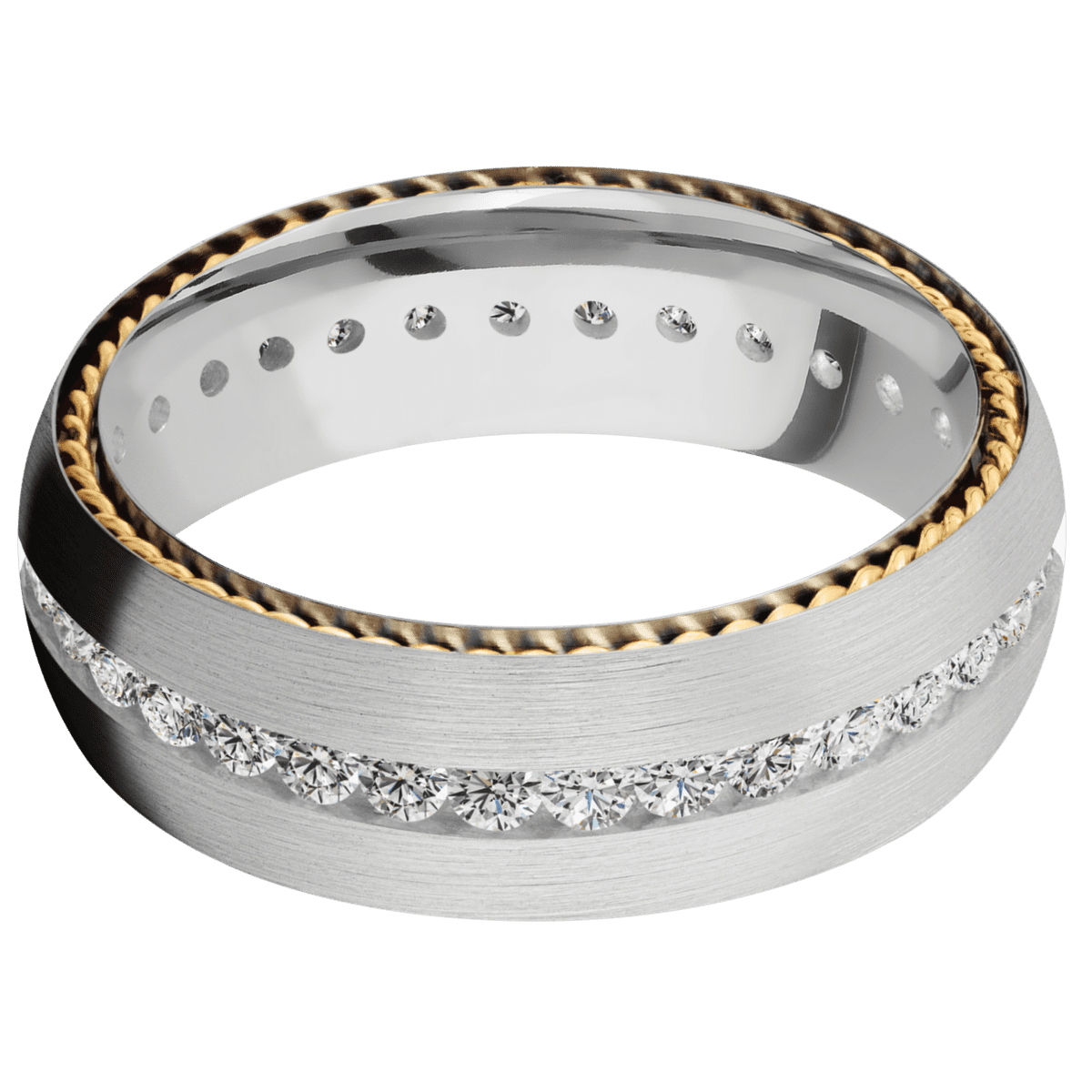 14K White Gold + Satin Finish