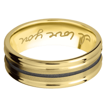 14K Yellow Gold + Sand , Polish Finish