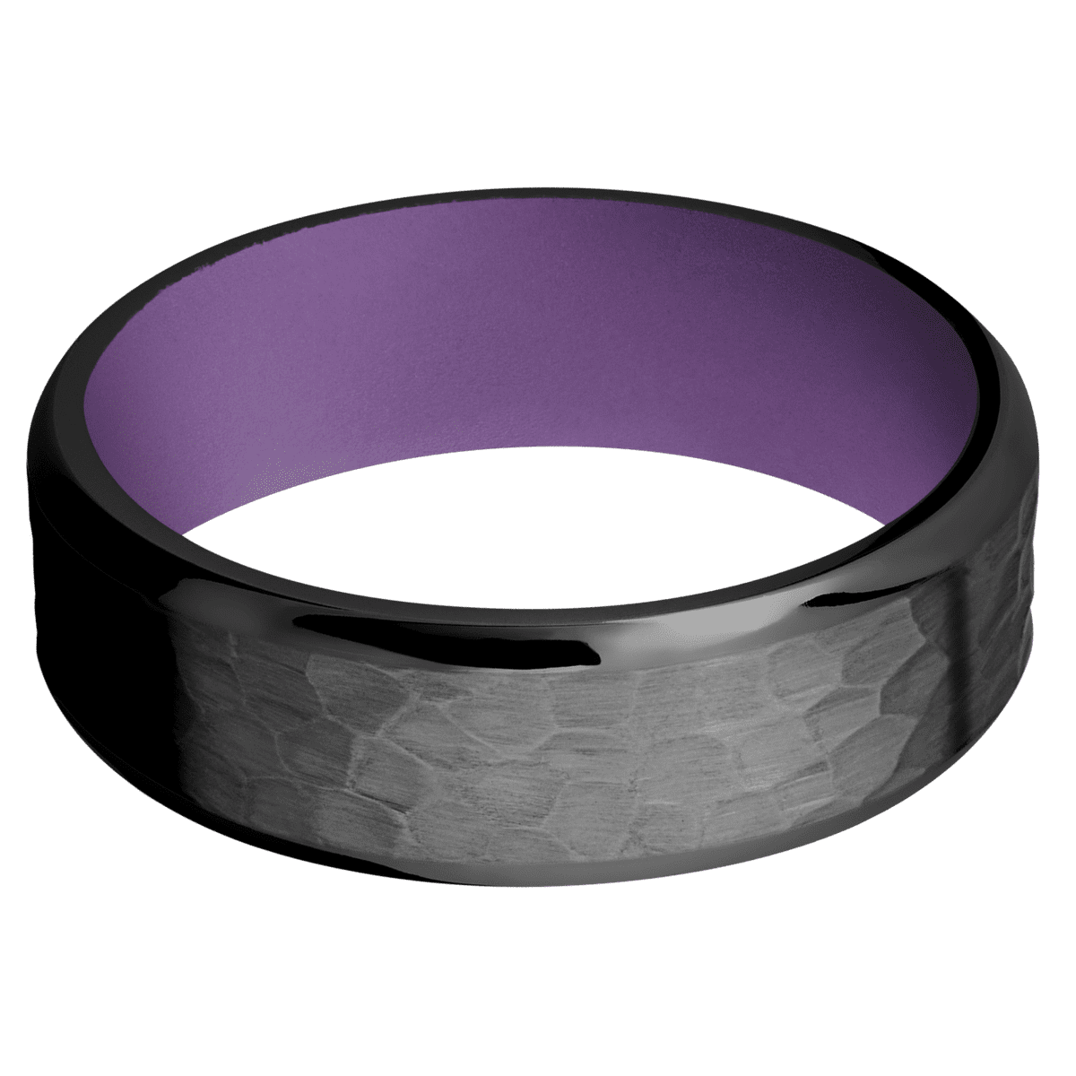 Zirconium + Hammer , Polish Finish + Wild Purple