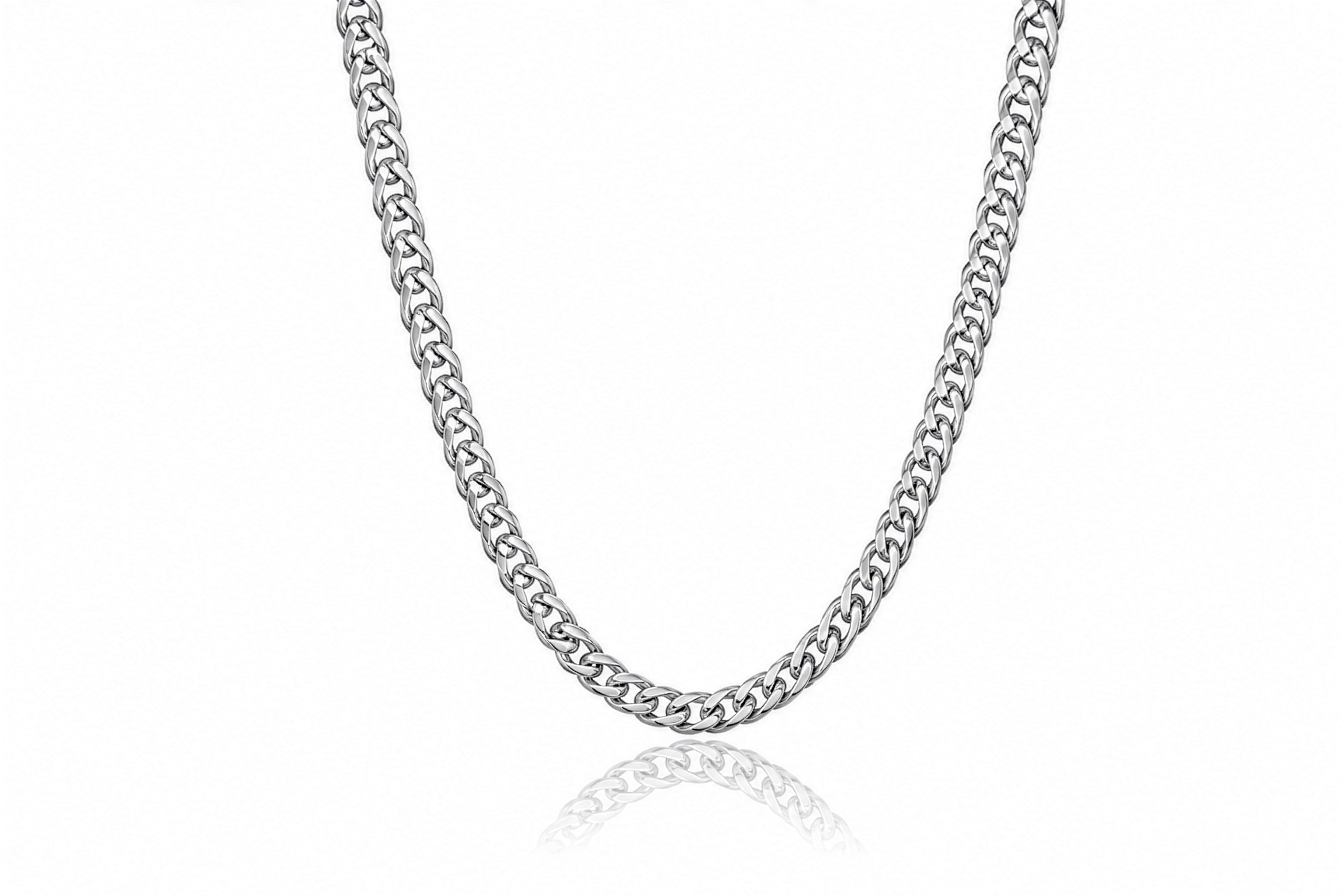Sterling Silver Rhodium Plated 22 inch 5mm Miami Cuban Chain