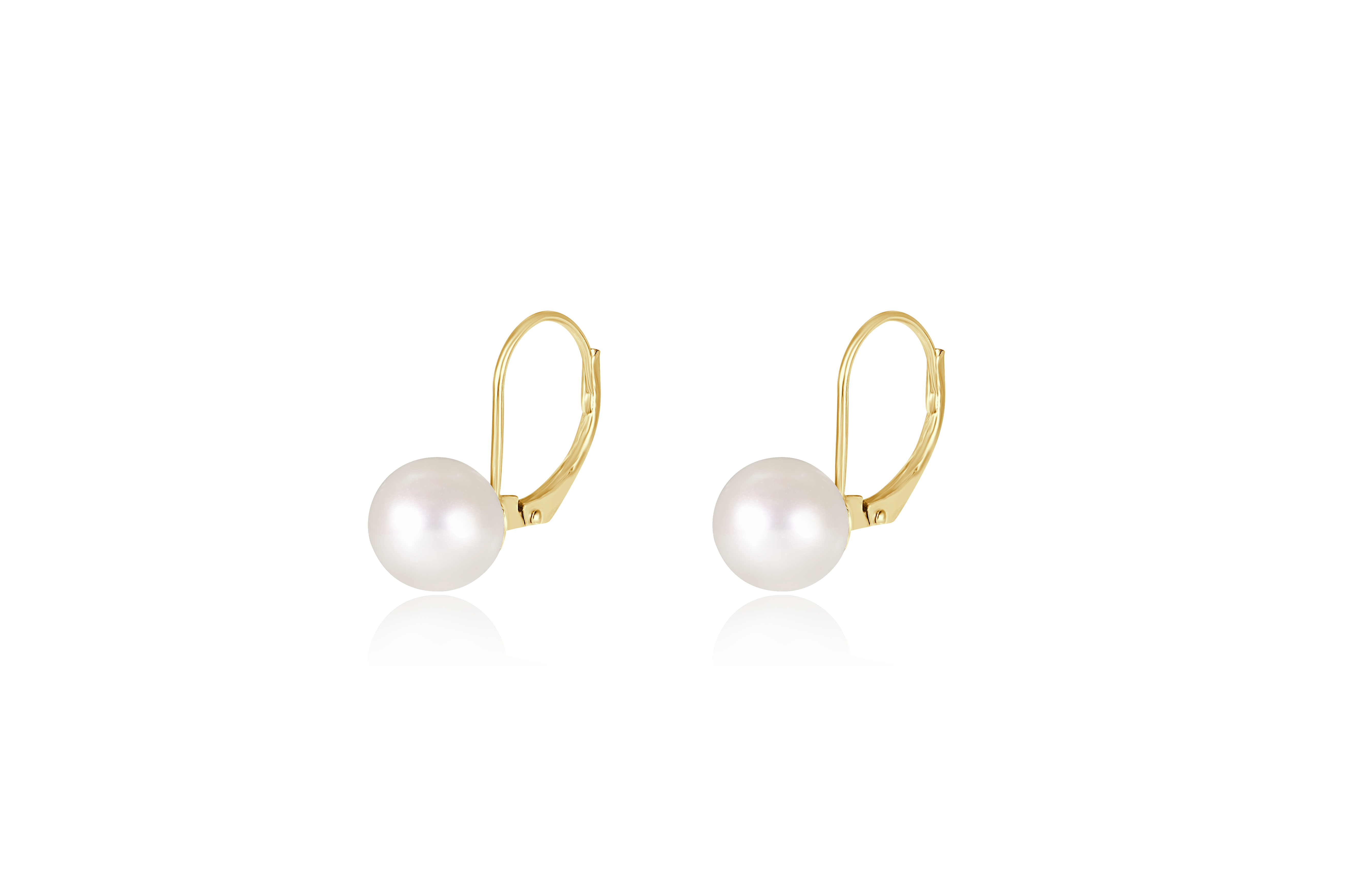 14K Yellow Gold Cultured Fresh Water Nucleated Pearl Earrings