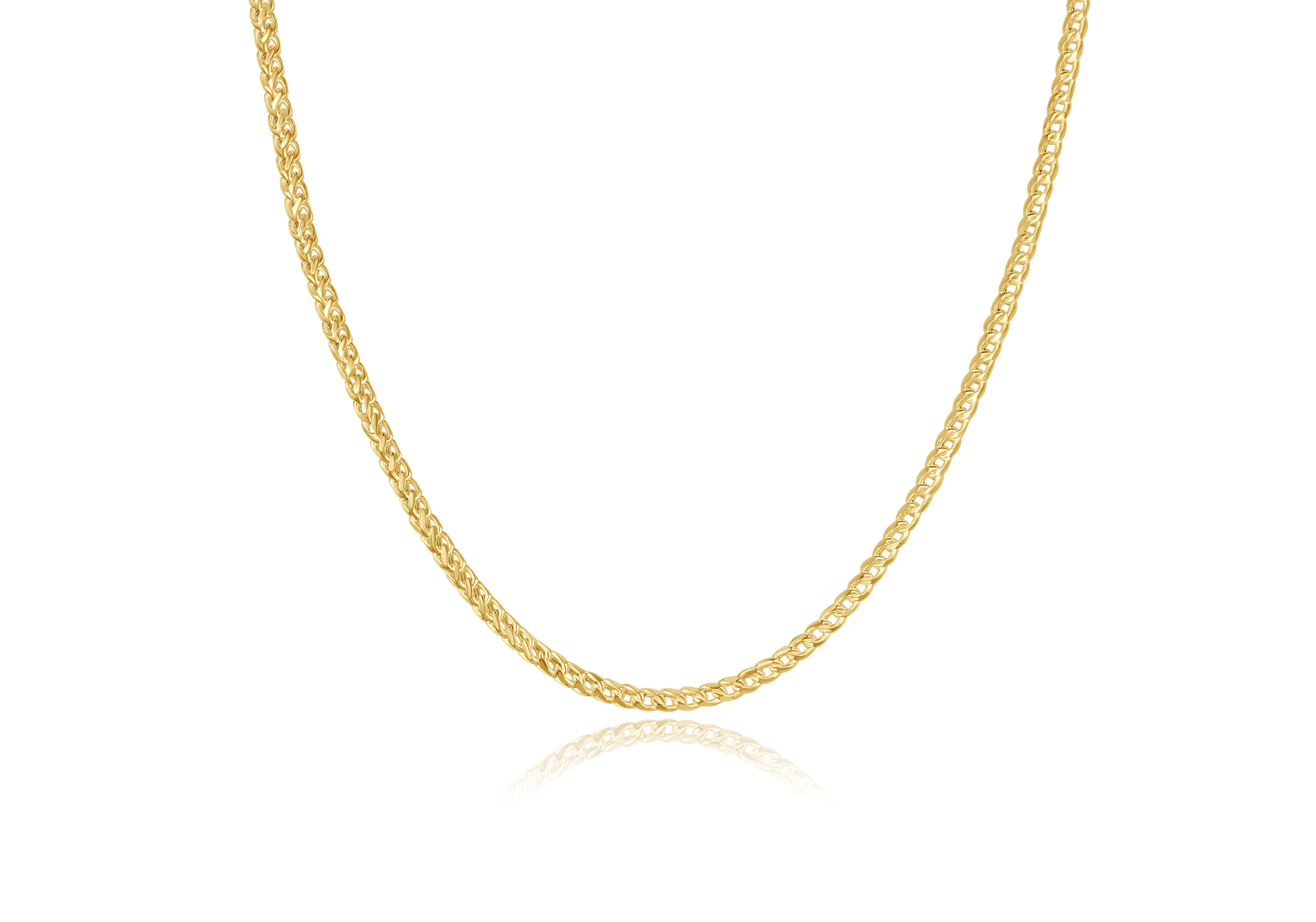10K Yellow Gold 3.3mm Solid Franco 22 inch Chain