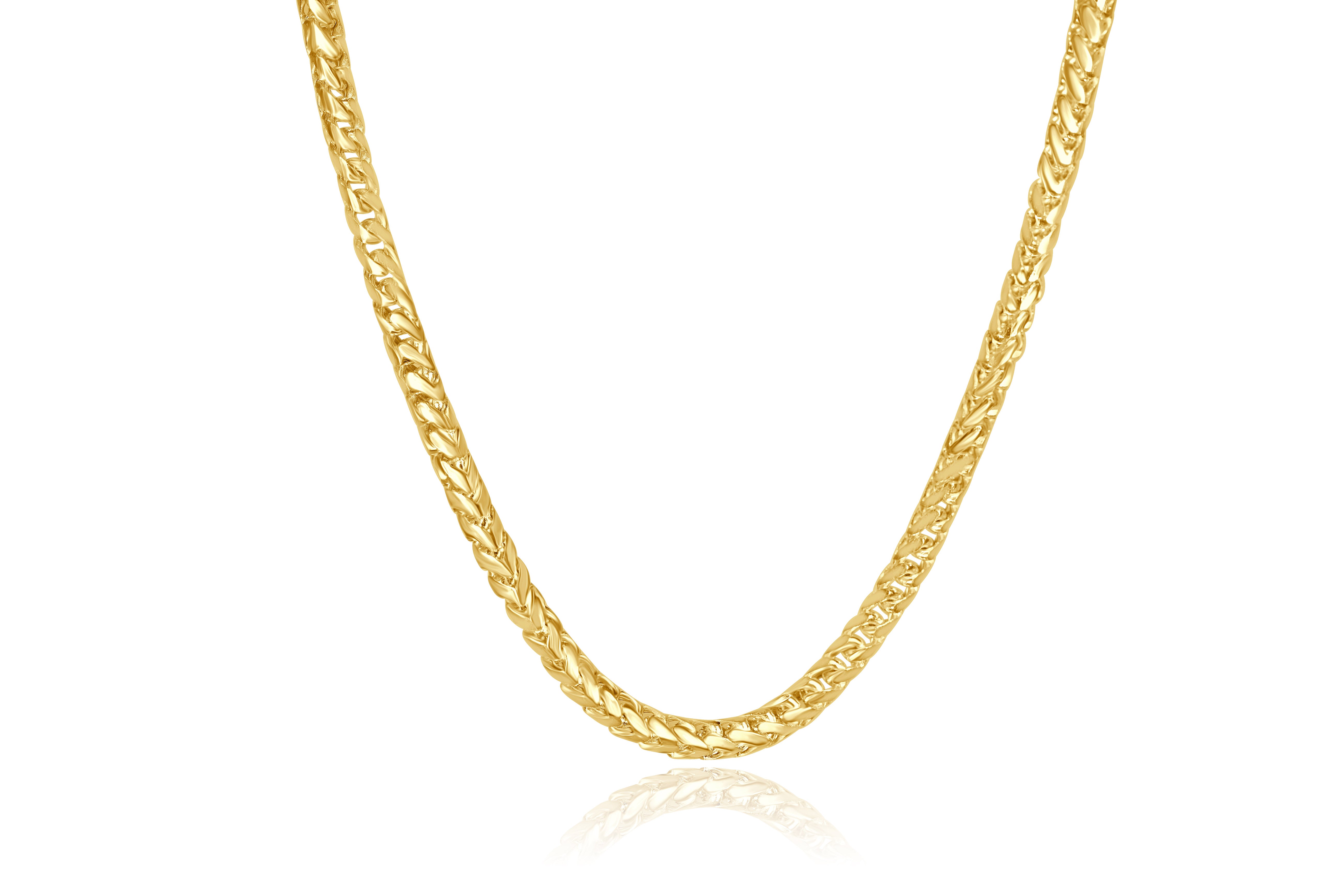 10K Yellow Gold 2.5mm solid Franco 24 inch Chain