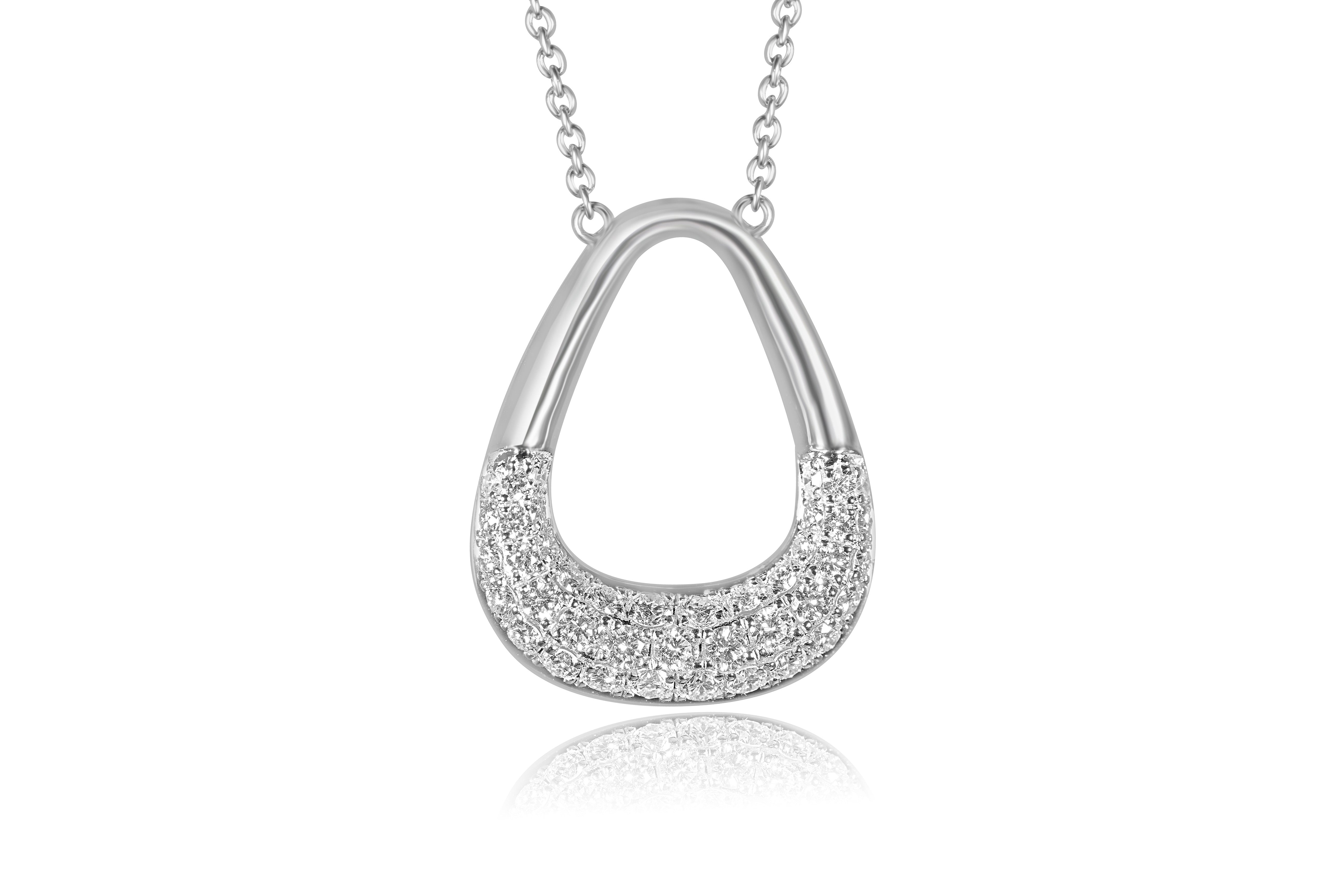 14K Yellow Gold and White Gold diamond Teardrop Pendant
