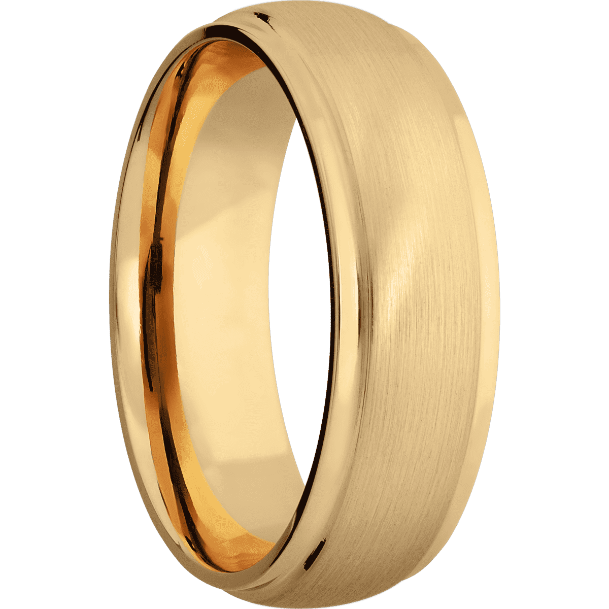 14K Yellow Gold + Satin , Polish Finish