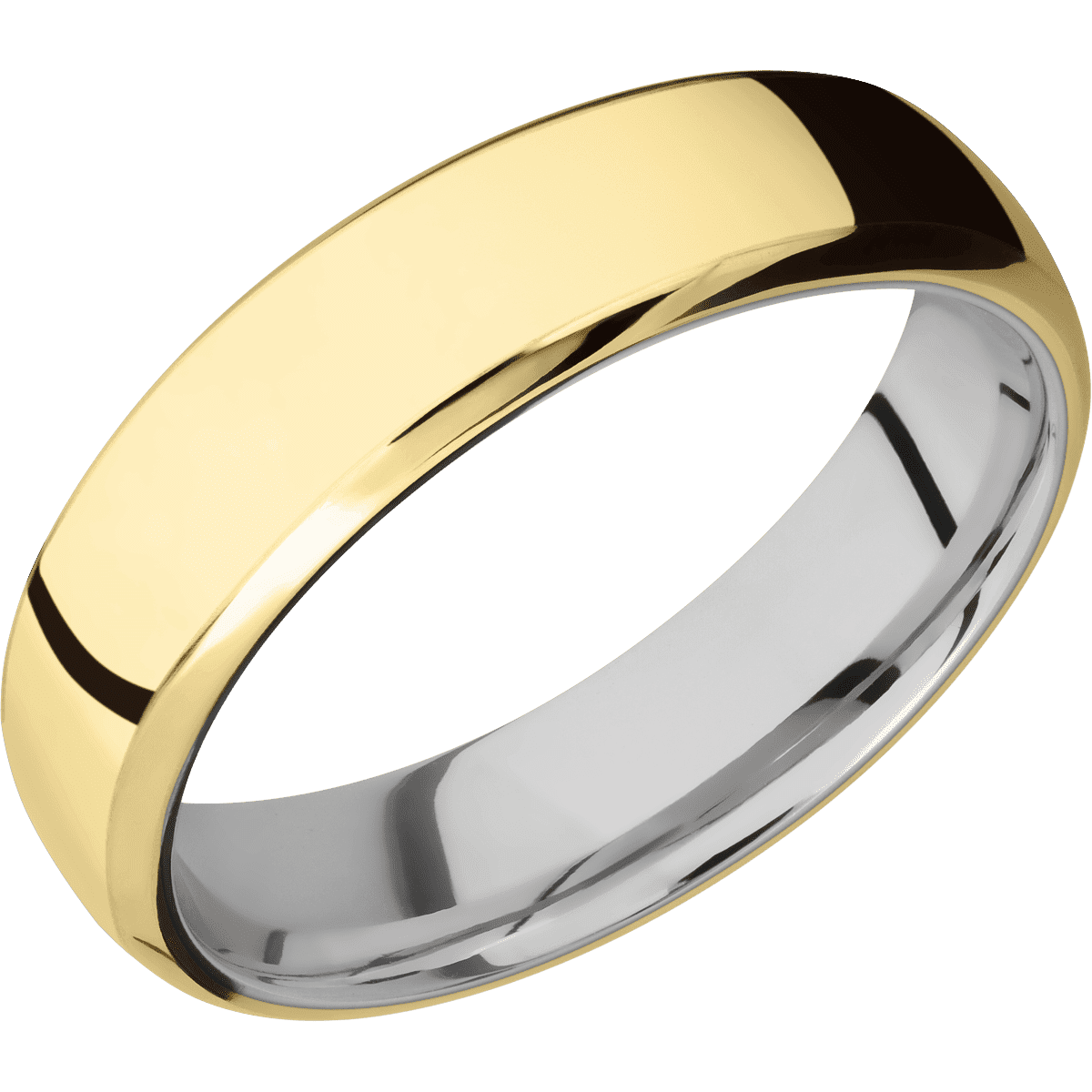 14K Yellow Gold + Polish , Polish Finish + Palladium Silver