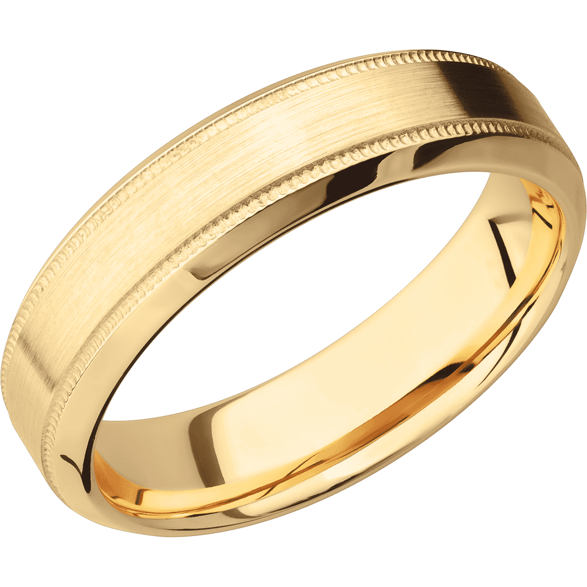 14K Yellow Gold + Satin , Polish Finish