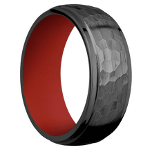 Zirconium + Hammer , Polish Finish + Red Apple