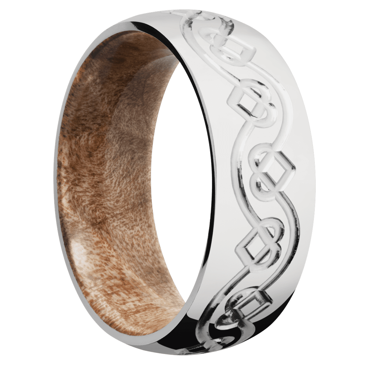 Cobalt Chrome + Polish Finish + Maple Burl