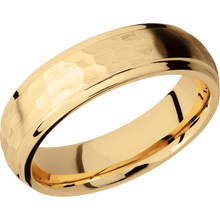 14K Yellow Gold + Hammer , Polish Finish