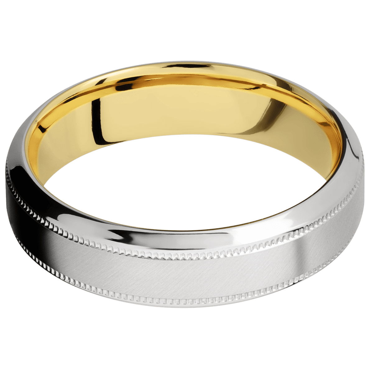 Platinum + Anglesatin , Polish Finish + 14K Yellow Gold