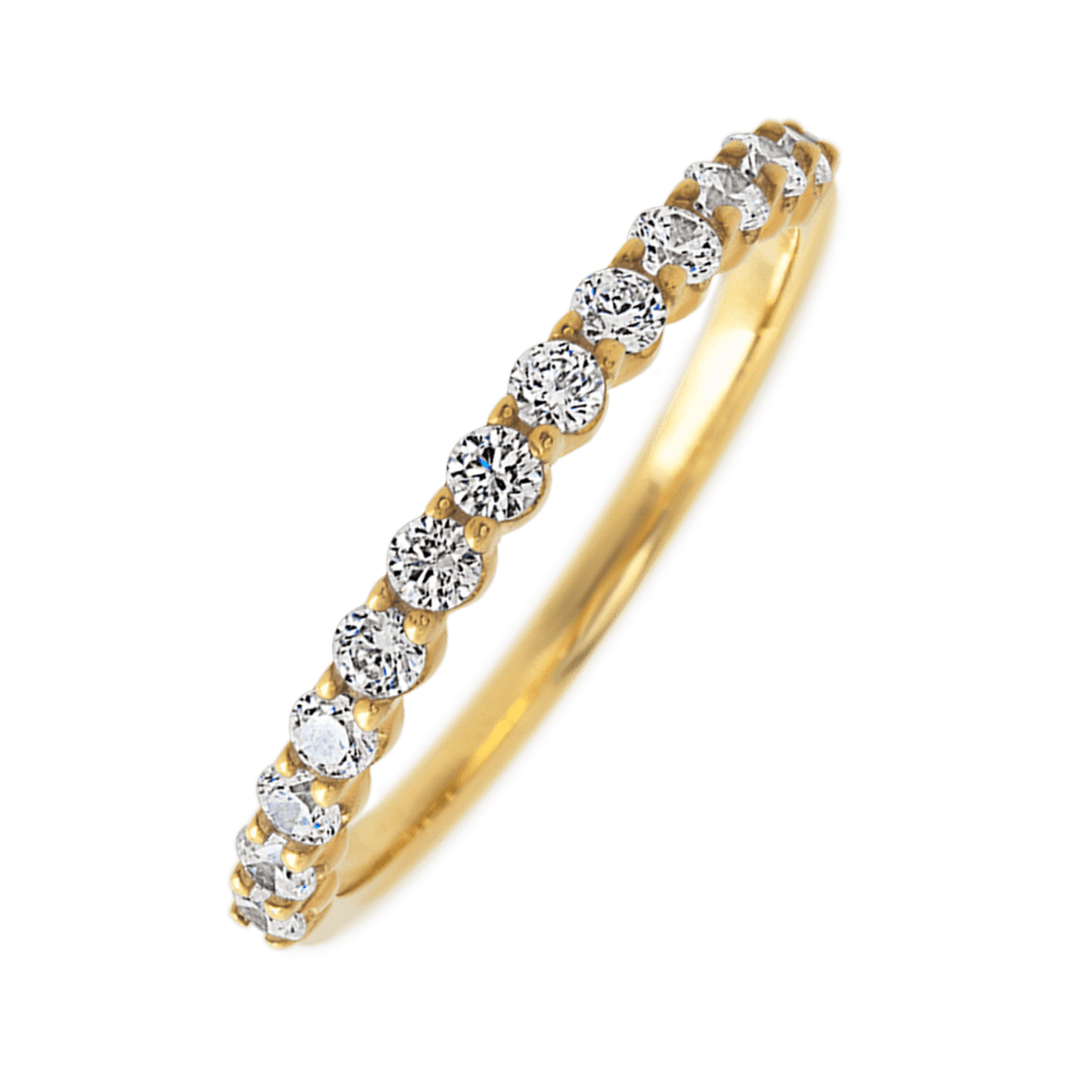 14K Yellow Gold band with 13 Round Lab Grown Diamond (ST) having TCW-.39