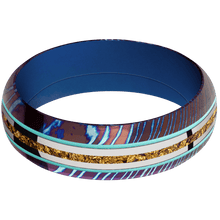 Titanium Damascus + Polish , Polish Finish + Royal Blue