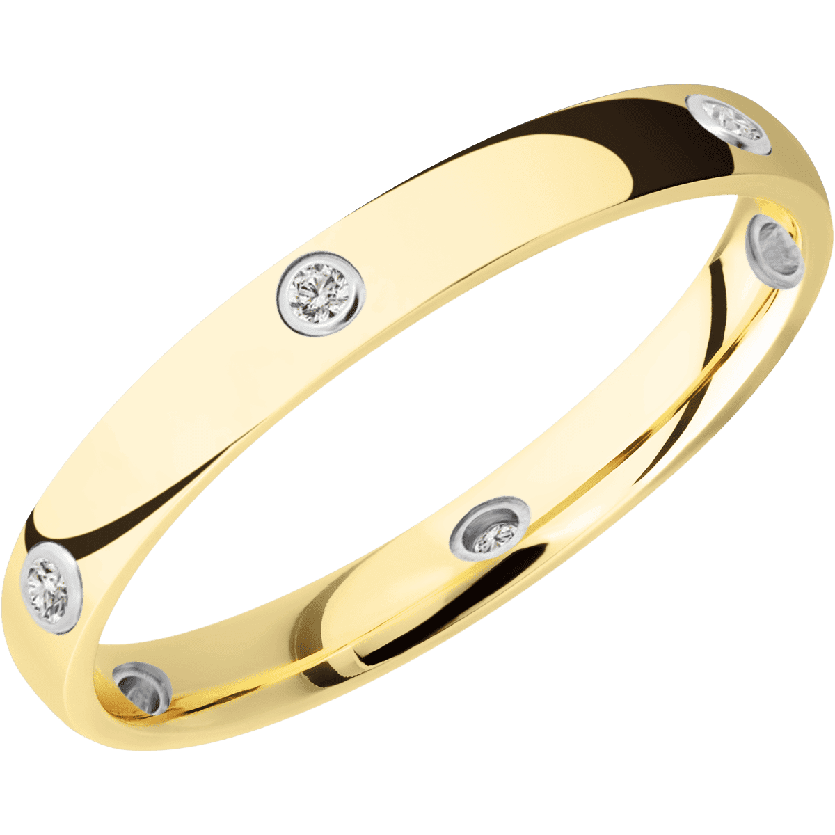 18K Yellow Gold + Polish Finish