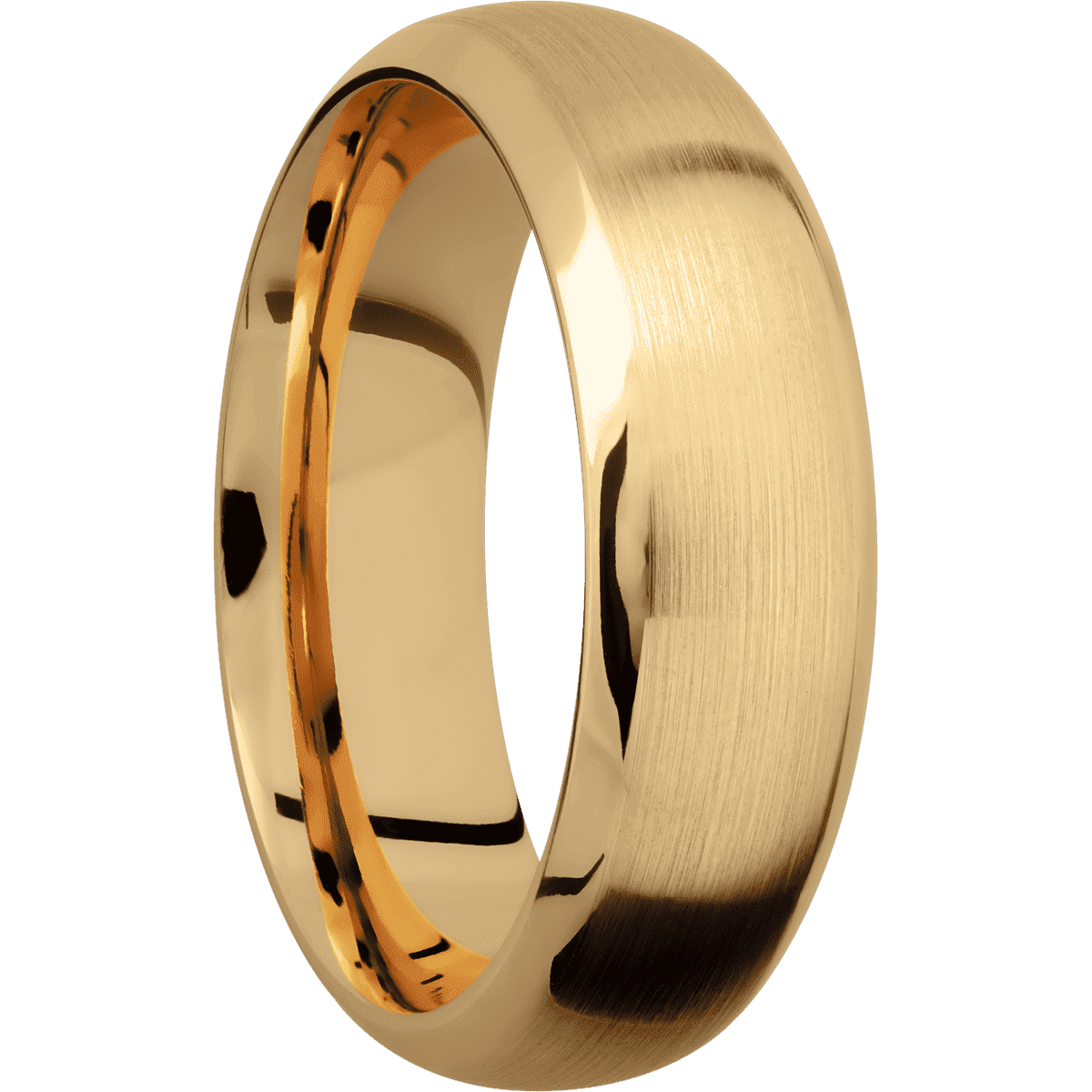 14K Yellow Gold + Satin , Polish Finish