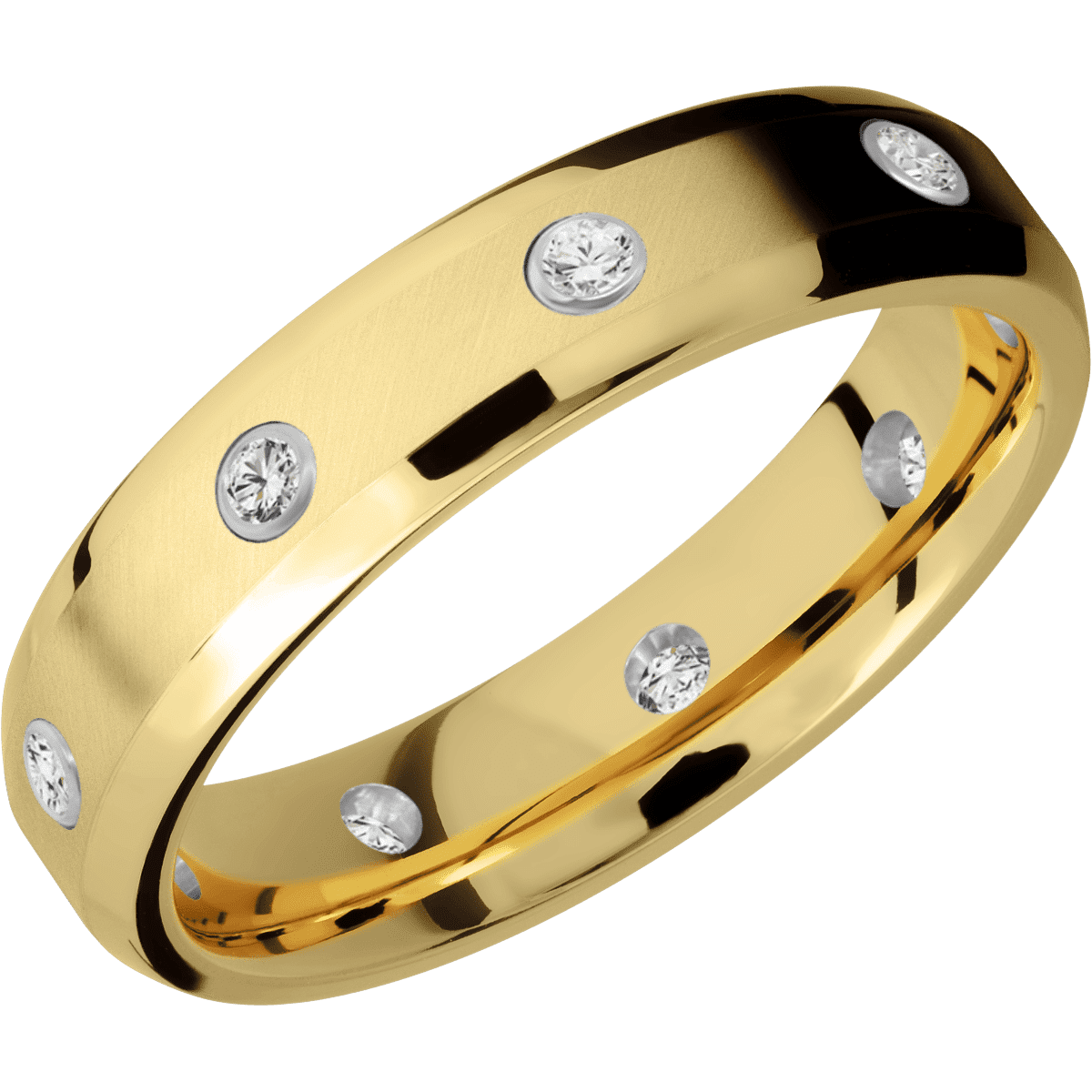 14K Yellow Gold + Anglesatin , Polish Finish