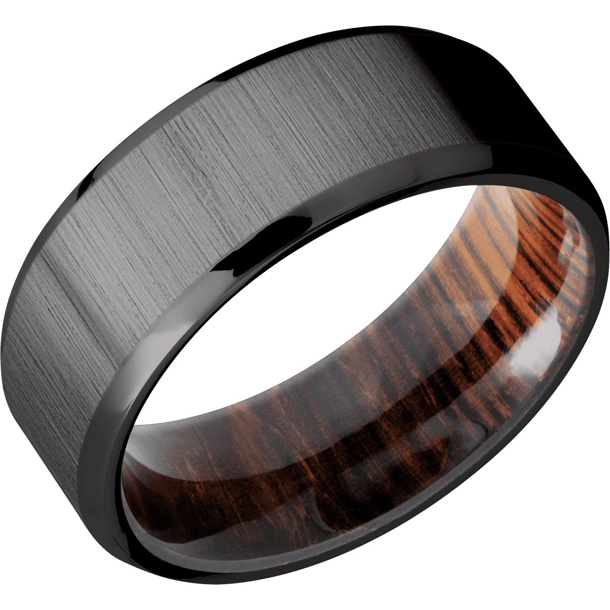 Zirconium + Crosssatinblack , Polish Finish + Cocobolo