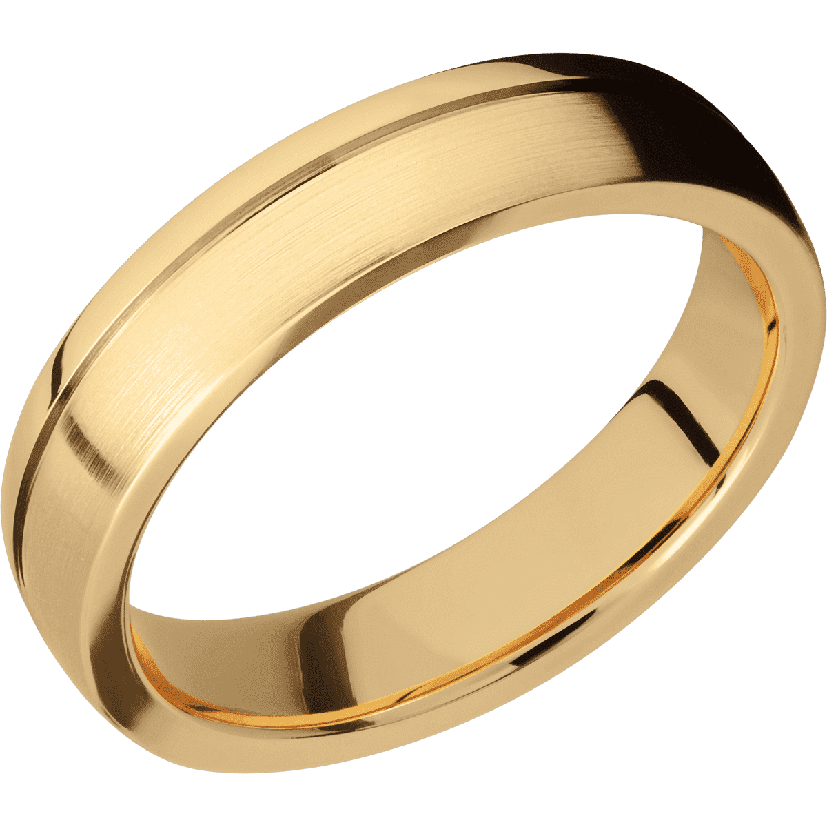 14K Yellow Gold + Satin , Polish Finish