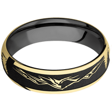 14K Yellow Gold + Polish Finish + Zirconium