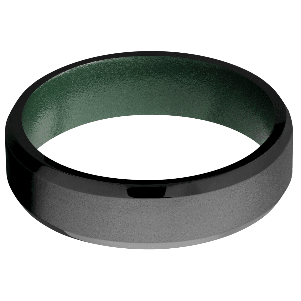 Zirconium + Bead , Polish Finish + Eastern Green