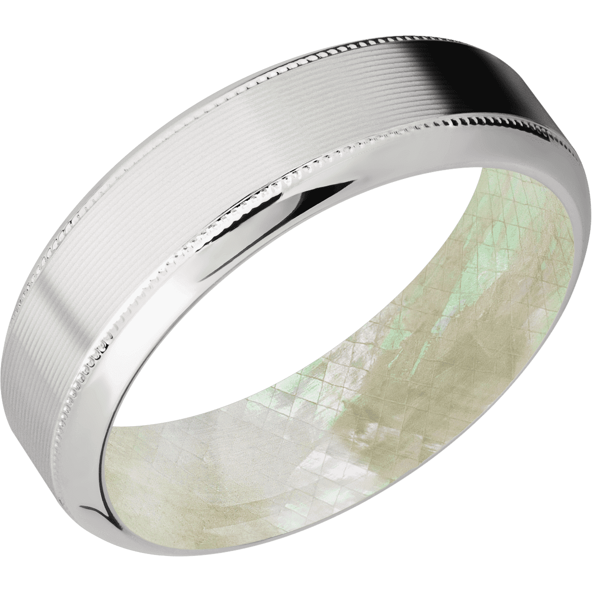 Palladium Silver + Machine , Polish Finish + Freshwater Mother of Pearl